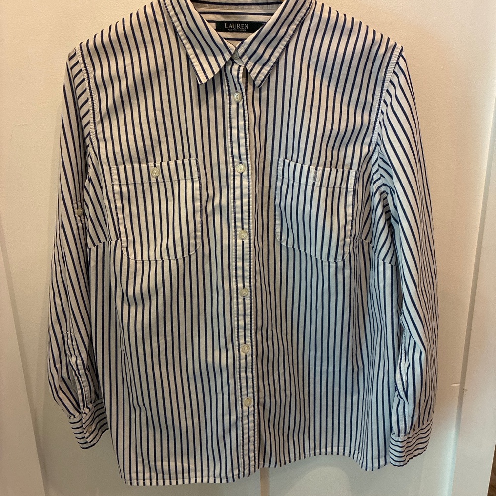Striped women’s Ralph Lauren shirt.